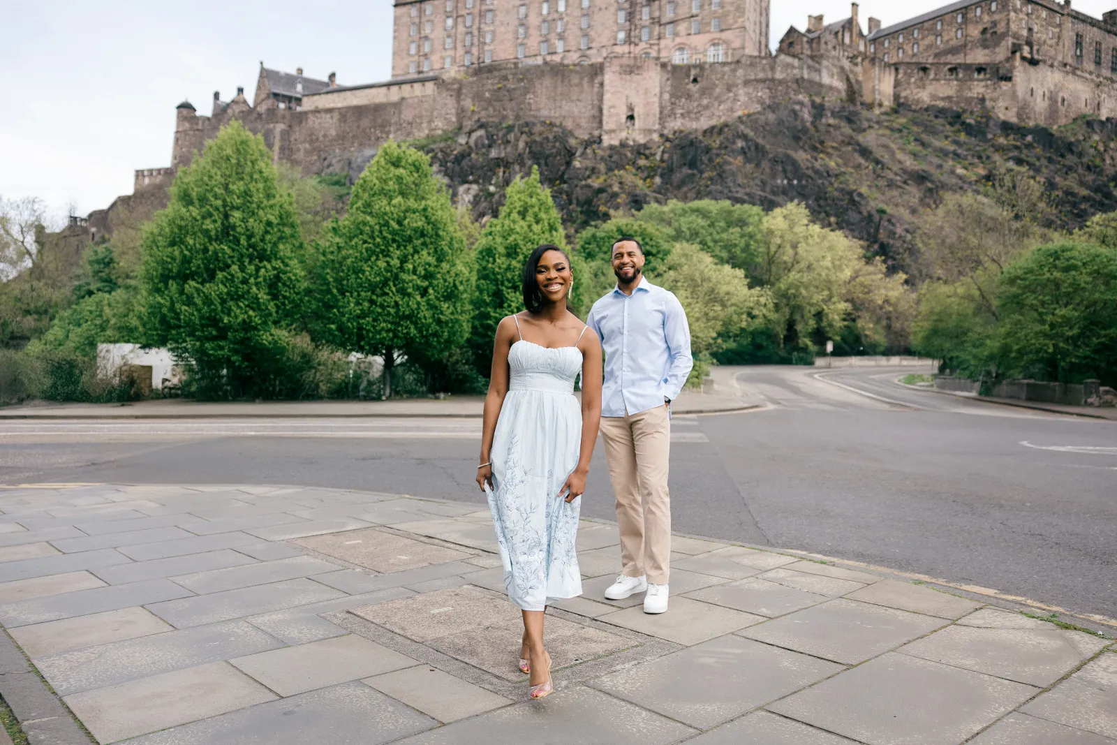 Didi & Anthony walking together in Edinburgh